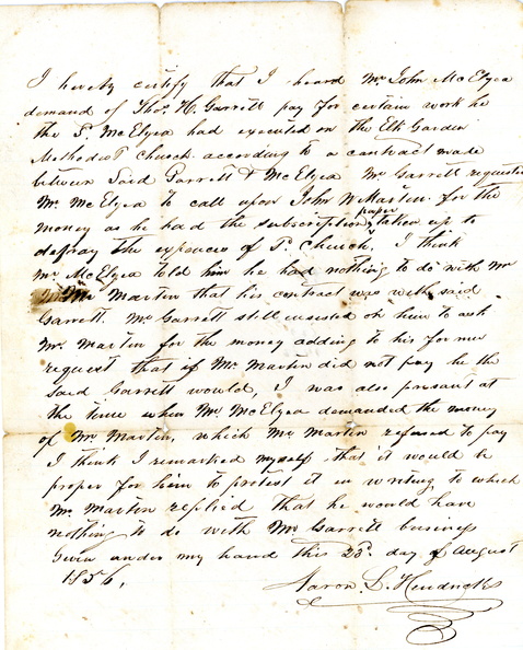 Martin-Hendricks contract 1856