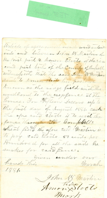 JW Martin Receipts2 1880s